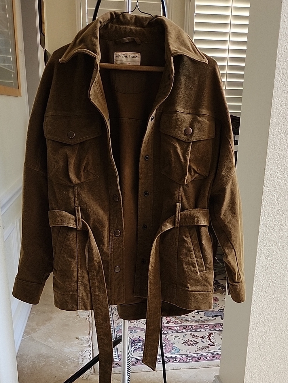 Free People Clyde Shirt Jacket in Olive Brown